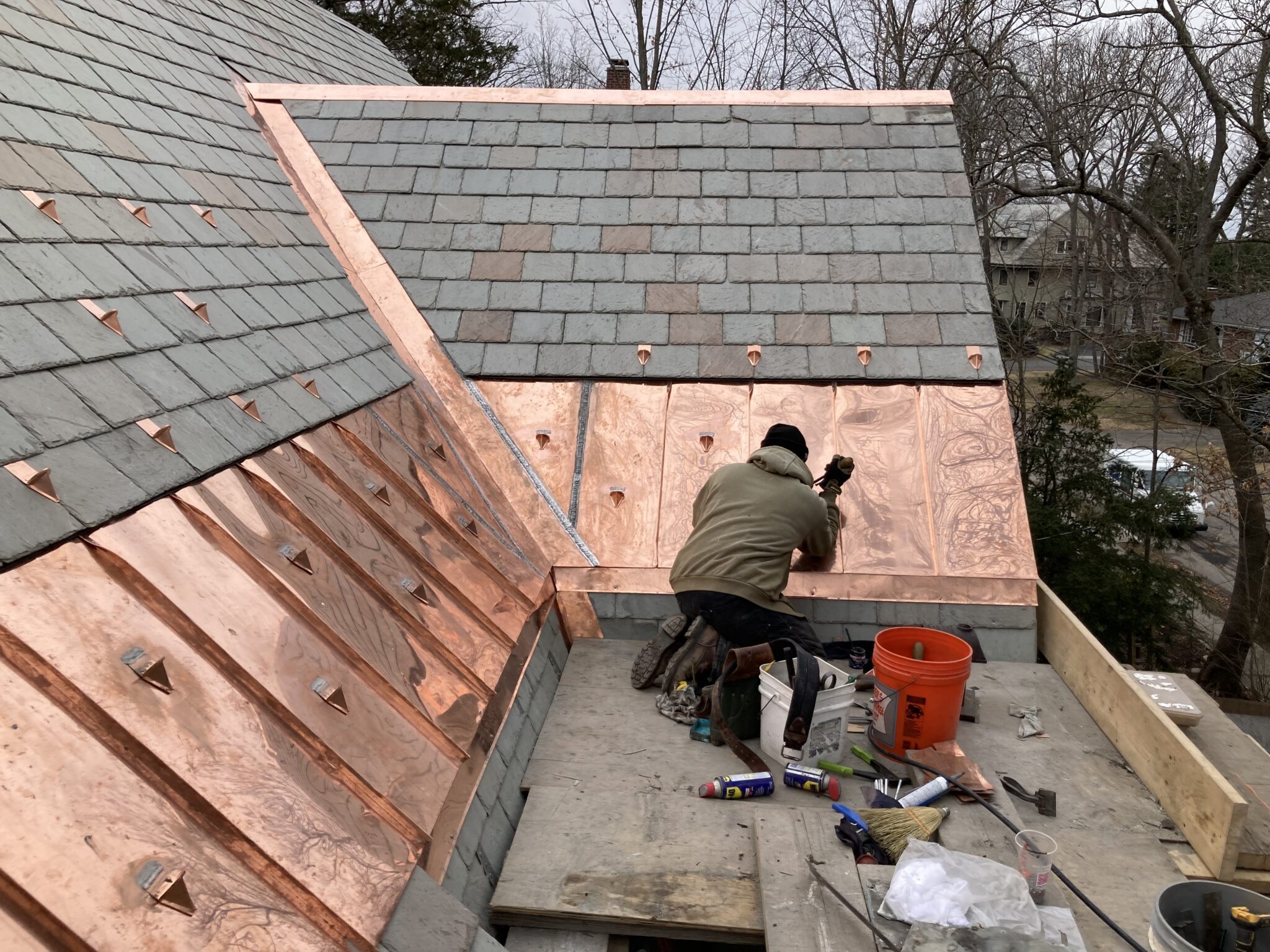 Slate Roofing Newton Copper Gutters, Flashing Restoration And Repairs